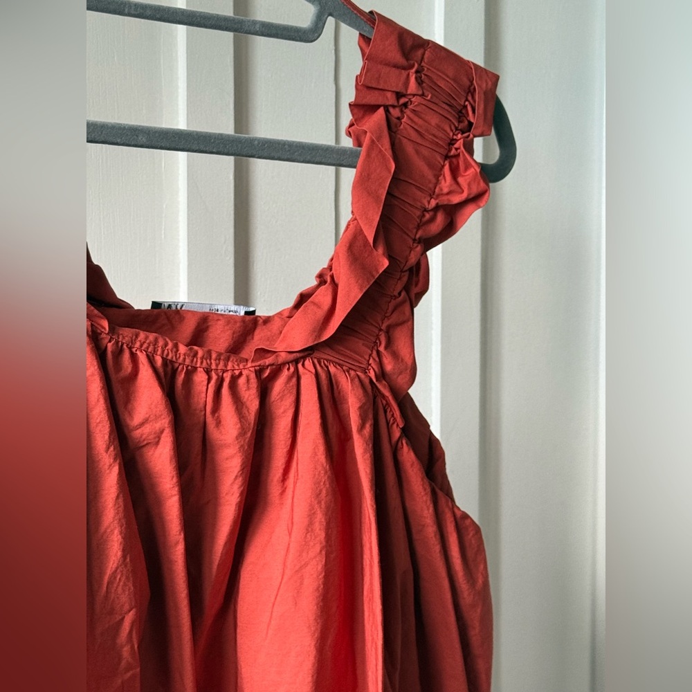 Zara Ruffled Red Blouse - Picture 3 of 4